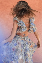 Marissa Cut Out Ruffle Maxi Dress