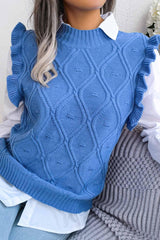 Diamond Knit Sweater Vest - View 7 | TEVQA