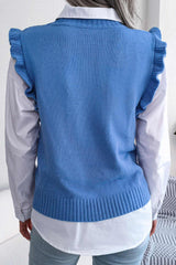 Diamond Knit Sweater Vest - View 9 | TEVQA