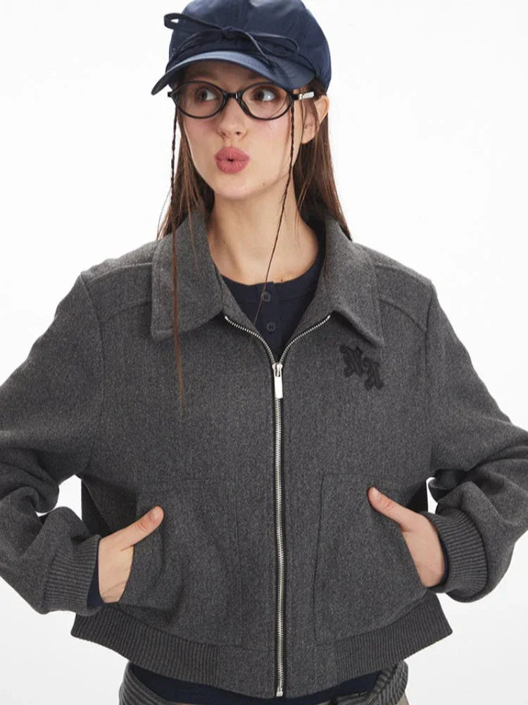 Vintage American Aesthetic Cropped Jacket - TEVQA