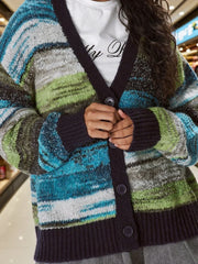 Retro Space-Dye Gradient Cardigan - View 10 | TEVQA