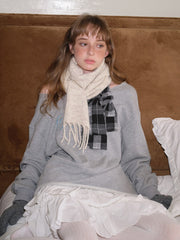 Wool Blend Patchwork Plaid Scarf