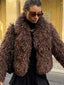 Shaggy Faux Fur Cropped Jacket - View 8 | TEVQA