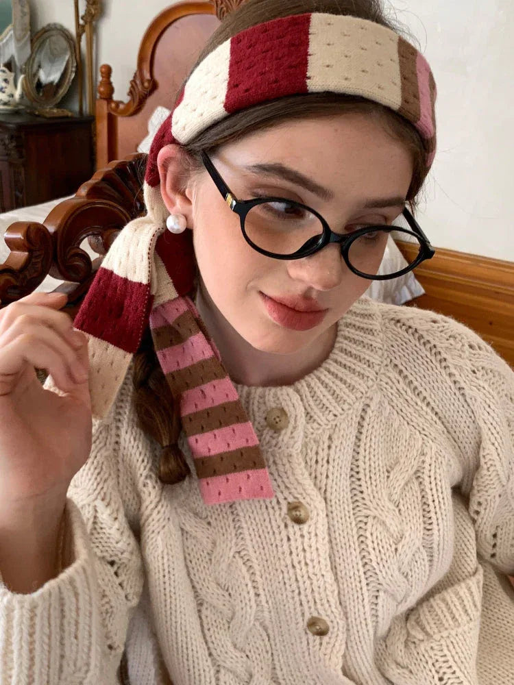 Retro Striped Skinny Scarf - View 6 | TEVQA