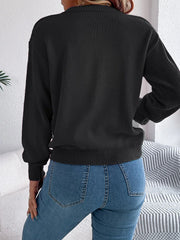 Colorblock cable knit sweater - View 6 | TEVQA