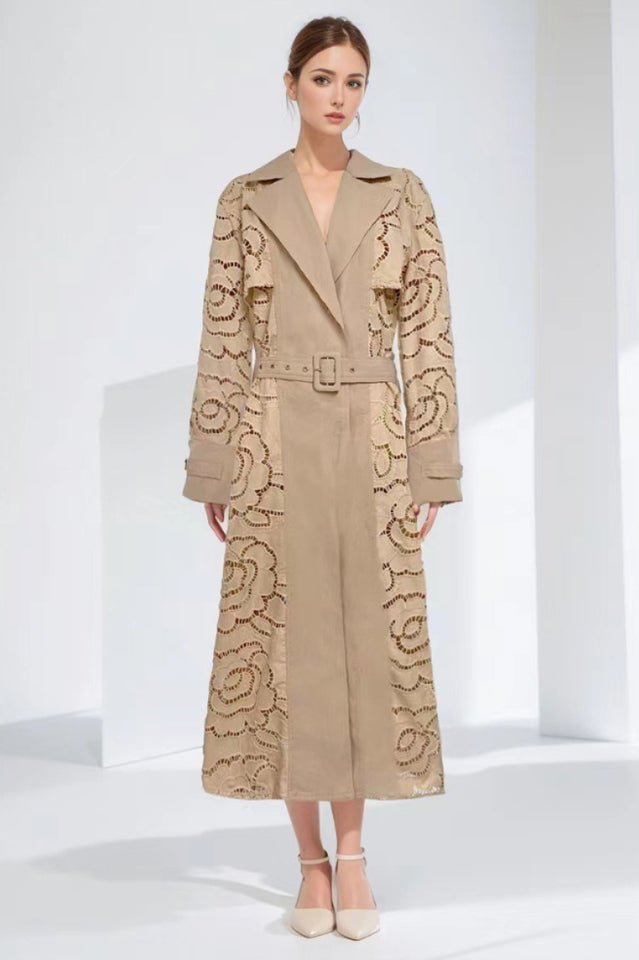 Arthur Embroidered Trench Coat - Tevqa