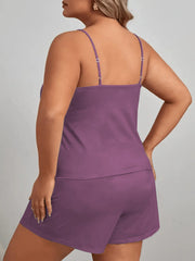 Plus Size "Nope Not Today" Graphic Cami & Shorts Pajama Set