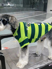 Green Striped Cartoon Dog T-Shirt Small Breeds Summer