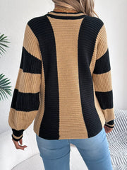 Vertical Stripe Knit Sweater - View 15 | TEVQA
