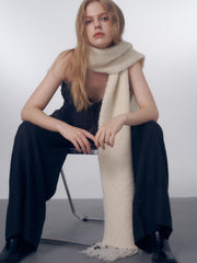 Korean Chic Bouclé Wool Blend Scarf
