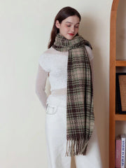 Vintage Academy Plaid Scarf - TEVQA
