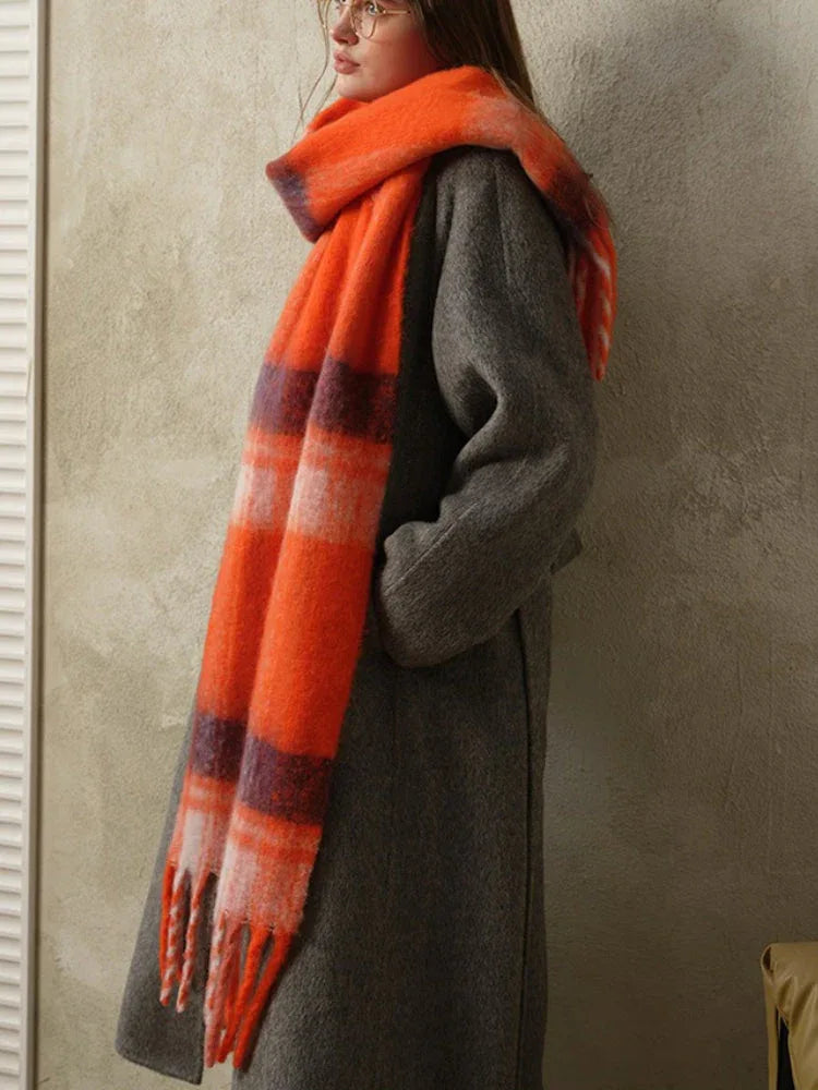 Oversized Plaid Scarf - View 12 | TEVQA