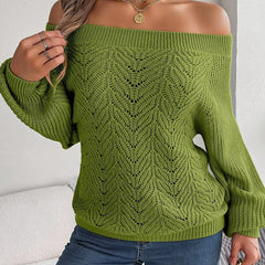 Off-Shoulder Knit Sweater - View 9 | TEVQA
