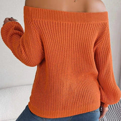 Off-Shoulder Knit Sweater - View 15 | TEVQA