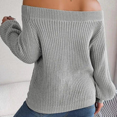 Off-Shoulder Knit Sweater - View 7 | TEVQA