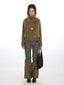 Y2K Faux Fur Panel Zip-Up Cardigan - TEVQA