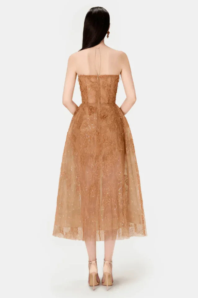 Beaded Lace Dress - TEVQA