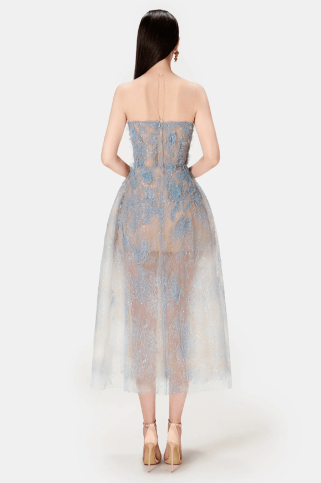 Beaded Lace Dress - Tevqa