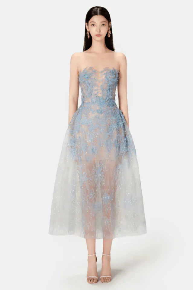 Beaded Lace Dress - TEVQA