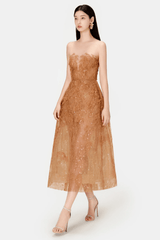 Beaded Lace Dress - Tevqa
