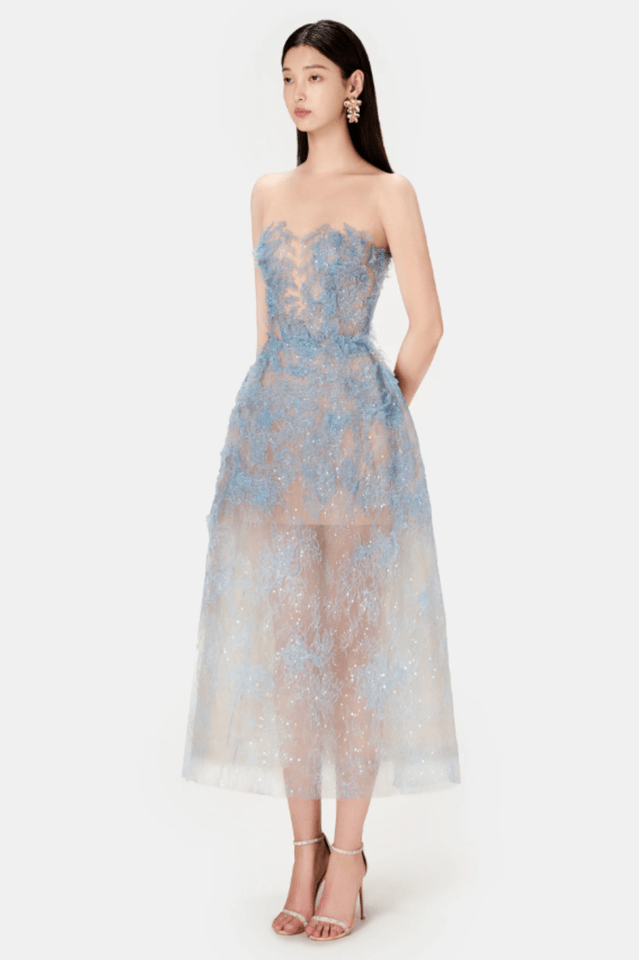 Beaded Lace Dress - Tevqa