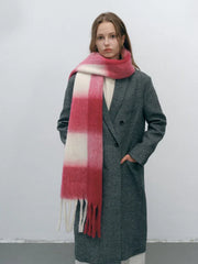 Extra Long Vintage Plaid Scarf with Tassels - View 7 | TEVQA