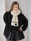 Soft Floral Striped Thick Knit Scarf
