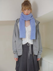 Soft Bouclé Wool Blend Knit Scarf