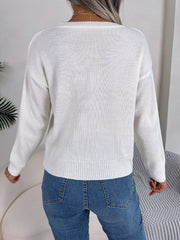Grey and white cable knit heart sweater - View 19 | TEVQA