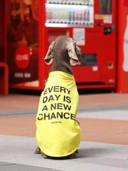 Yellow Graphic T-Shirt For Large Dogs Breathable Summer
