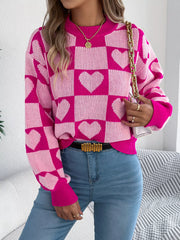 Heart Checkerboard Sweater - View 9 | TEVQA