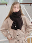 Dark Brown Wool Blend Ribbed Knit Scarf