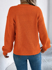 White Pointelle Knit Sweater - TEVQA