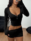 Comfy Chic Henley Lounge Set - View 14 | TEVQA