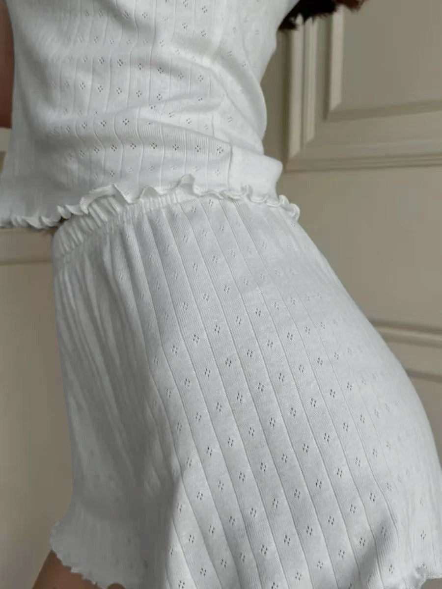 Coquette White Pointelle Lounge Set - 12 - 29