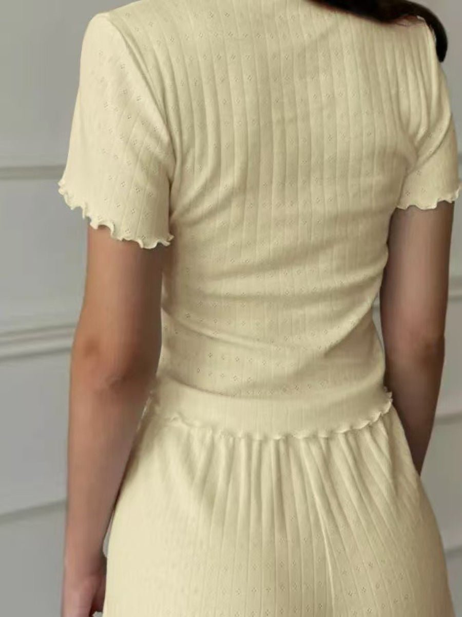 Coquette White Pointelle Lounge Set - 12 - 29