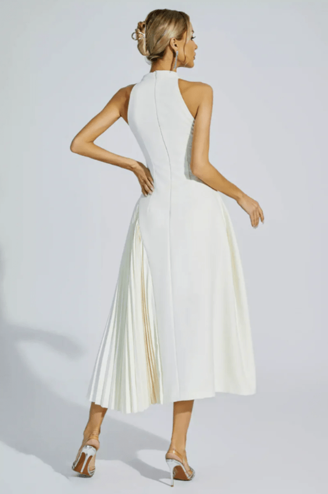 Cynthia Cream Midi Dress - Tevqa