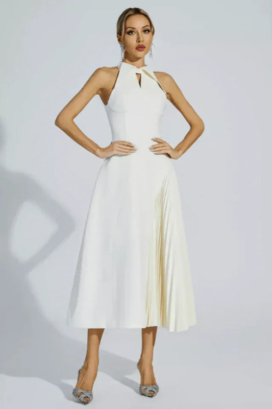 Cynthia Cream Midi Dress - TEVQA