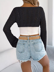 Bohemian Khaki Hollow Out Knit Shrug - View 16 | TEVQA