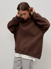 Ultimate Oversized Fleece Crew Neck Sweatshirt - TEVQA