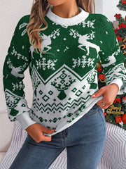 Classic Red Fair Isle Reindeer Christmas Sweater - View 9 | TEVQA
