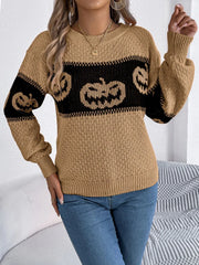 Festive Pumpkin Patch Knit Sweater - View 9 | TEVQA