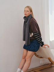 Pure 100% Wool Solid Knit Scarf