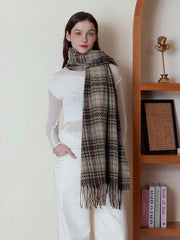 Vintage Academy Plaid Scarf - TEVQA