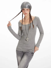 Y2K Grunge Lace Cross Back Long Sleeve Top - TEVQA