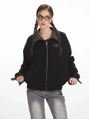 Vintage Reversible Plaid Bomber Jacket - TEVQA