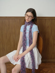 Y2K Acubi Style Faux Mink Skinny Scarf