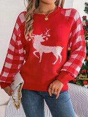 Festive Reindeer Knit Pullover Sweater - View 8 | TEVQA