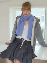 Soft Bouclé Wool Blend Knit Scarf