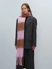 Extra Long Vintage Plaid Scarf with Tassels - View 11 | TEVQA